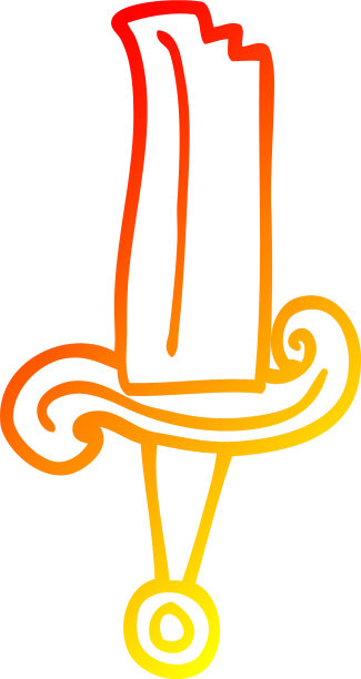 暖梯度线绘制卡通宝石剑图片下载