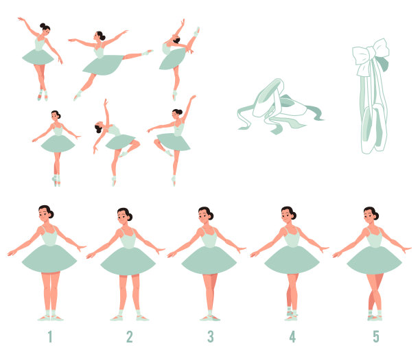 优雅的芭蕾舞女演员穿着芭蕾舞裙跳舞图片下载