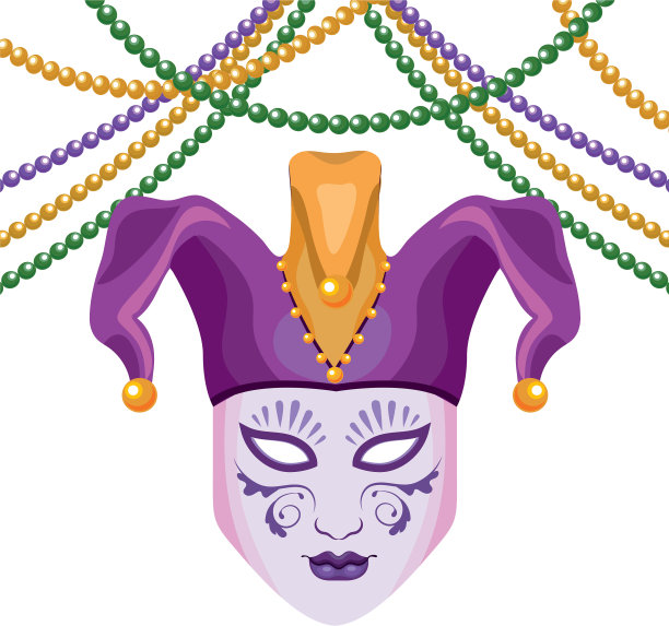 戴小丑帽的面具图片下载