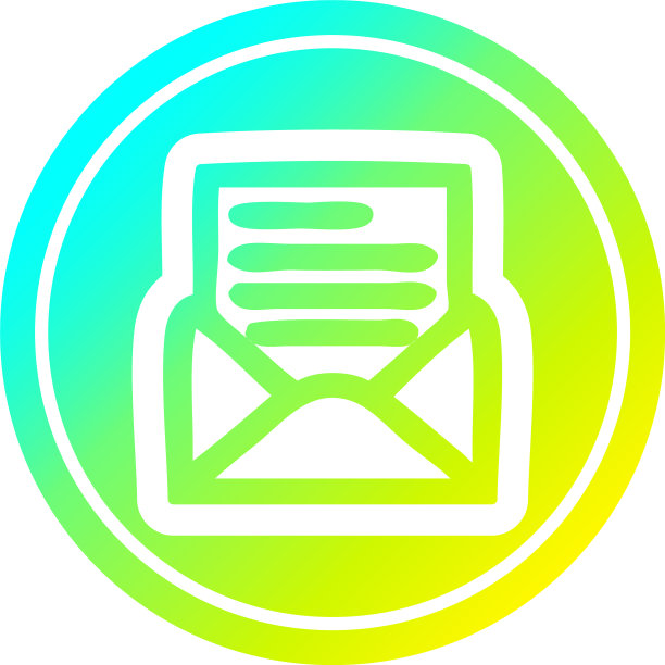 信封信件圆形冷渐变光谱图片下载