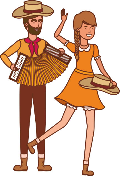 农民与乐器相结合图片下载