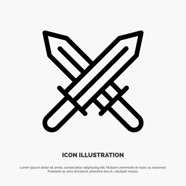 爱尔兰剑线条图标图片下载