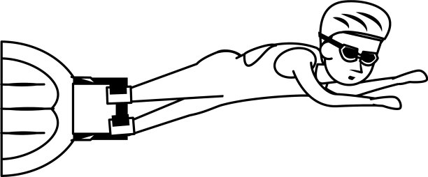 水上极限运动卡通孤立在黑色和图片下载