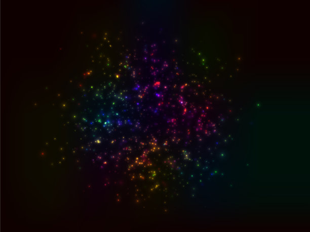 一簇大小不同的发光的灯图片下载