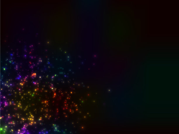 一簇大小不同的发光的灯图片下载