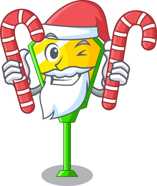 圣诞老人和糖果角色的一个post风格的灯图片下载