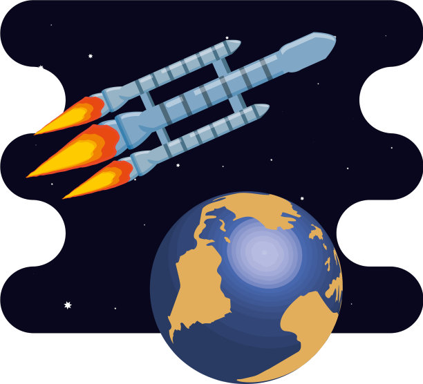 地球行星与火箭场景空间图片下载