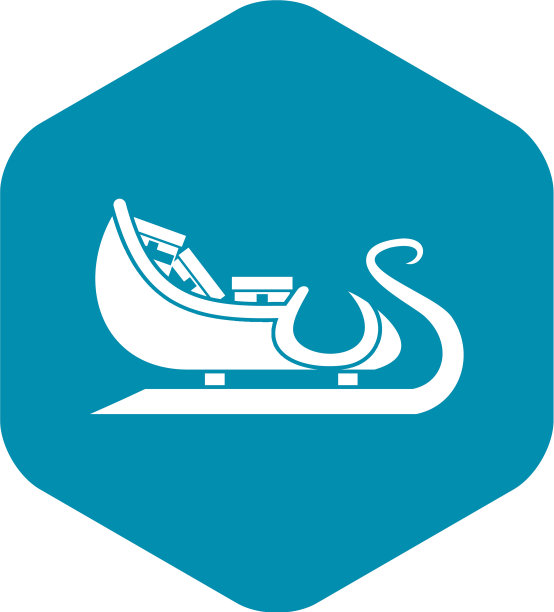 圣诞老人的雪橇造型简单图片下载