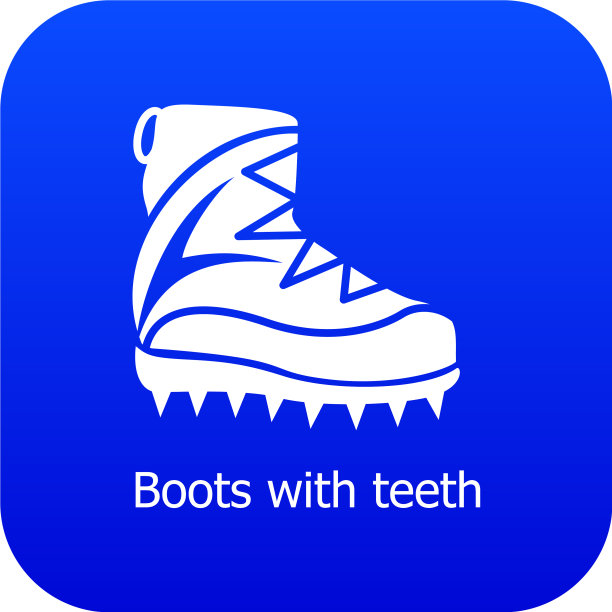 登山鞋的图标是蓝色的图片下载