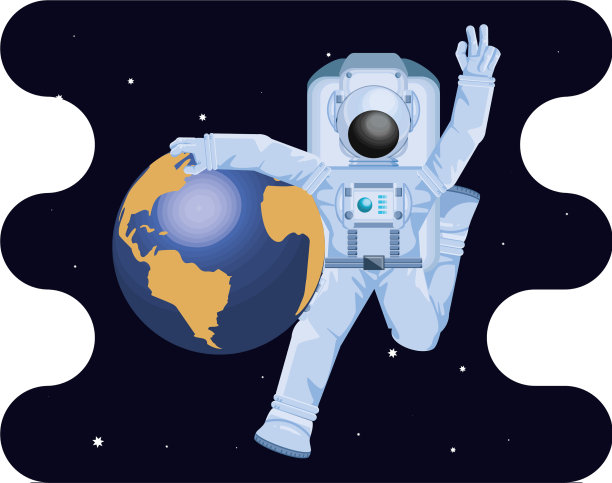 地球行星与宇航员场景空间图片下载