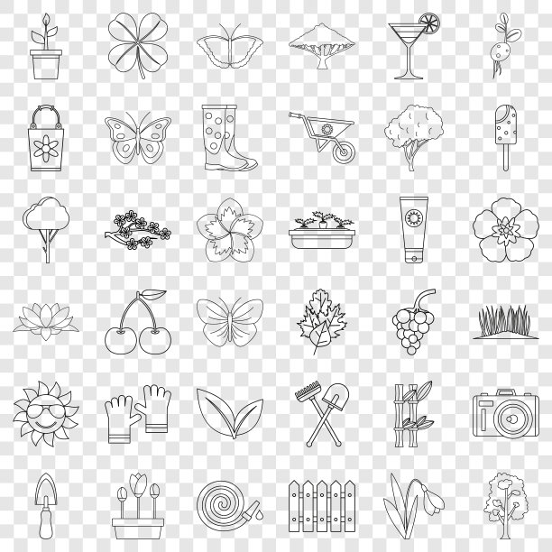 蝴蝶图标设置轮廓样式图片下载