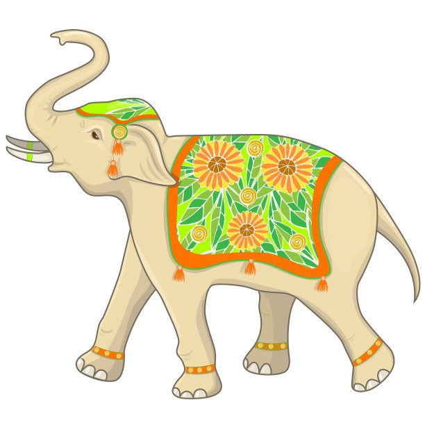 印度大象节孤立图片下载