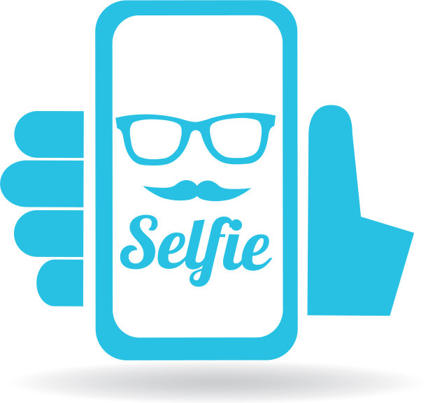 在智能手机上自拍的概念图标图片下载