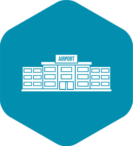 机场建筑图标简约风格图片下载
