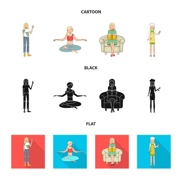 姿势和情绪图标设置图片下载