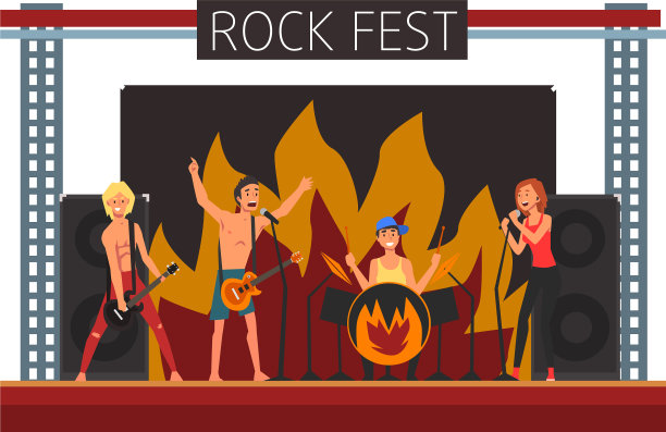 摇滚节露天音乐会摇滚乐队表演图片下载
