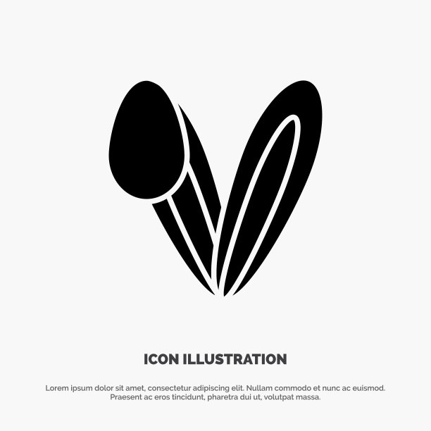 动物兔脸兔立体象形图标图片下载