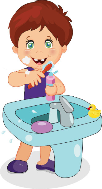 男孩在刷牙，小孩在刷牙图片下载