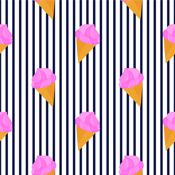 横条纹华夫蛋筒冰淇淋图片下载