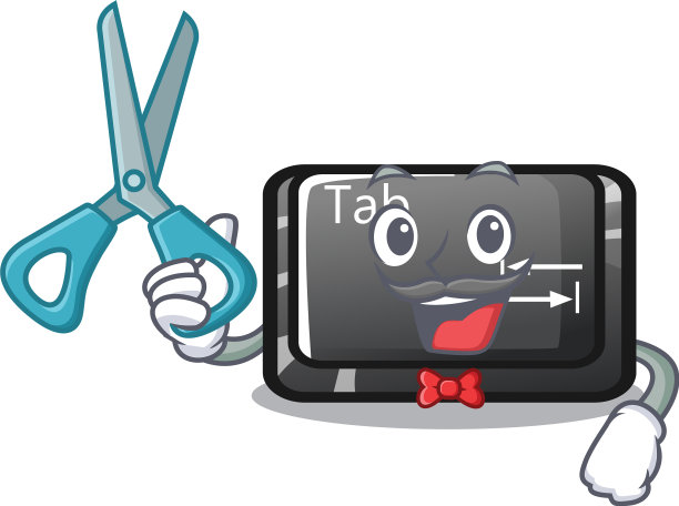 理发师TAB键安装在电脑字符上图片下载