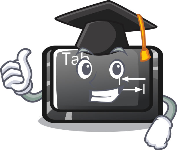 毕业按钮TAB形状卡通图片下载