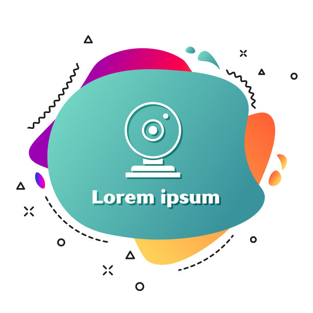 白色网络摄像头图标孤立在白色背景上图片下载