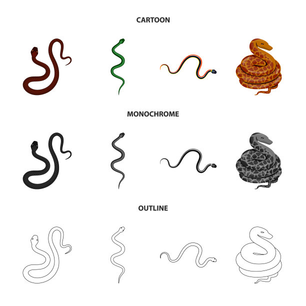 哺乳动物和危险标志设置图片下载