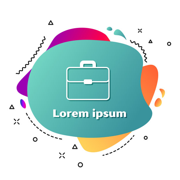 白色公文包图标孤立在白色背景图片下载