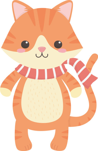 猫卡通围巾设计图片下载