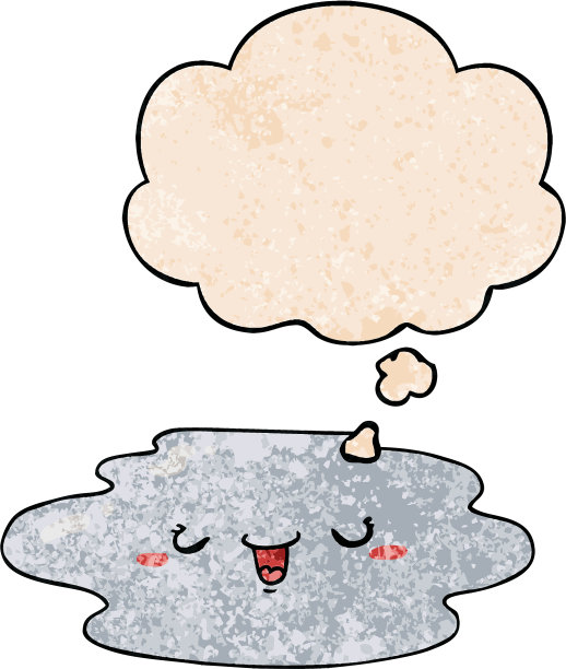 卡通水坑与脸和思想泡泡图片下载