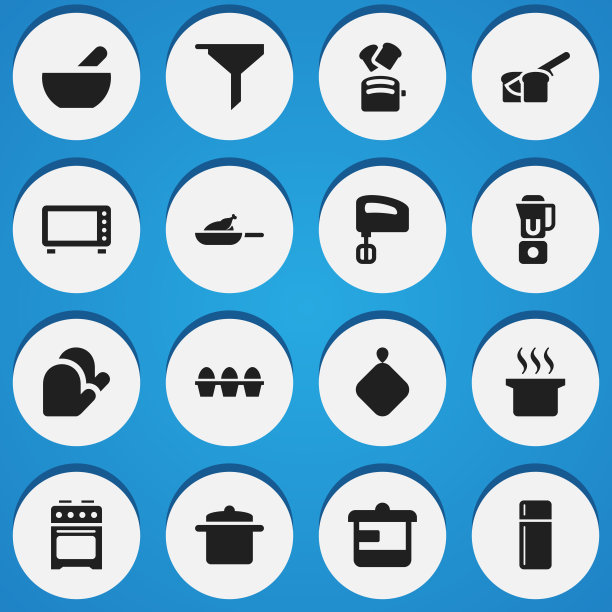 一套16可编辑的餐图标包括符号图片下载