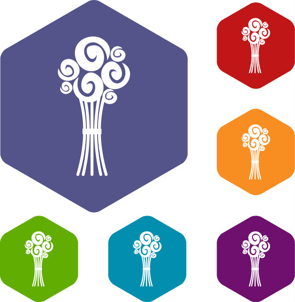 新娘玫瑰花束图标集图片下载