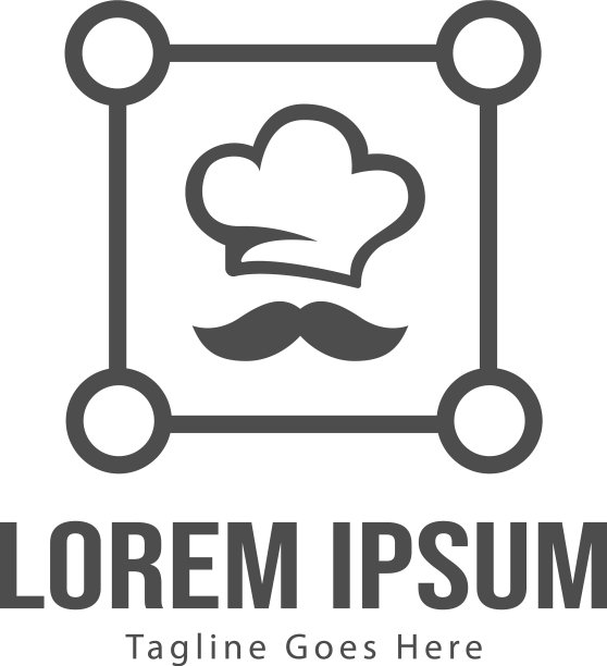 厨师标志模板设计与框架极简图片下载