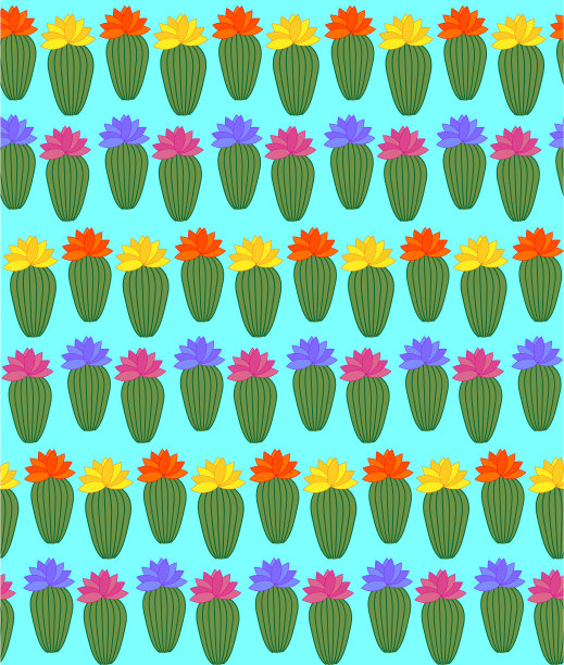 仙人掌背景无缝花纹外来植物图片下载