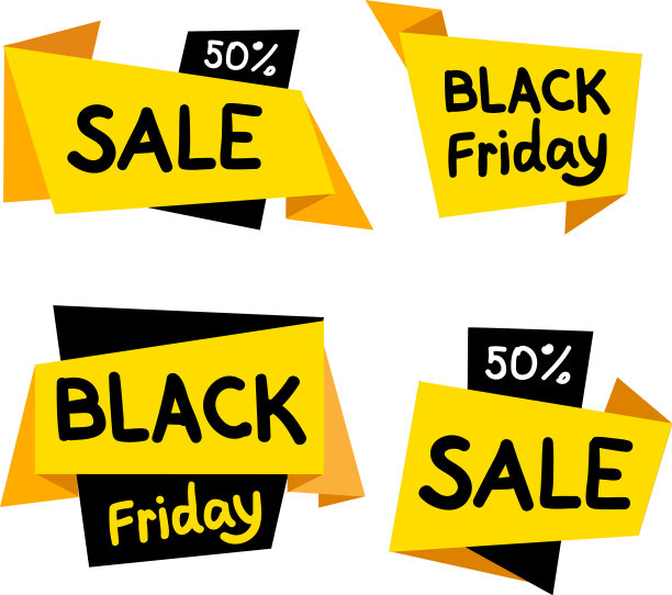 销售和黑色星期五标签图标集图片下载