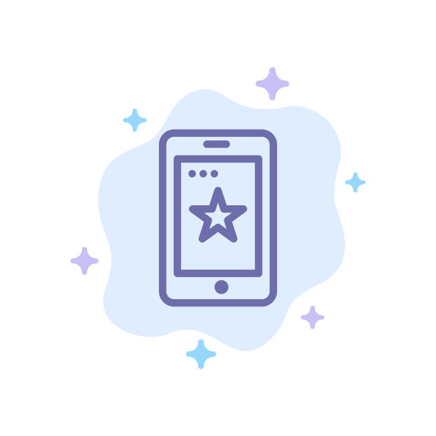 爱尔兰手机上的蓝色图标抽象图片下载