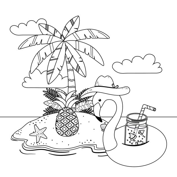 夏季和假期图标集设计图片下载