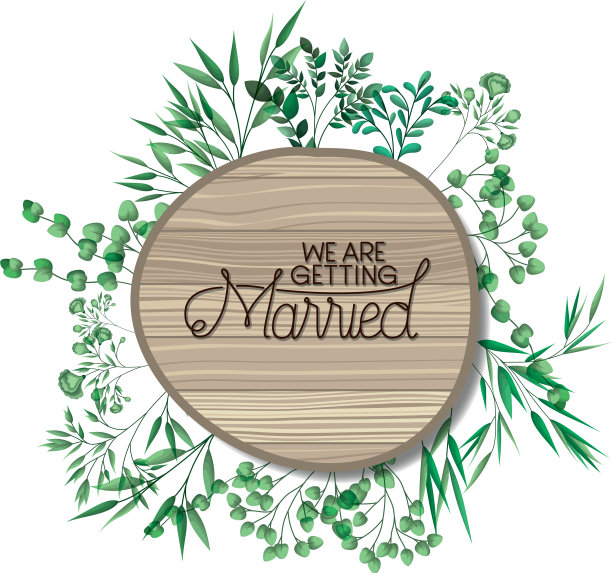 木制框架的婚礼请柬图片下载