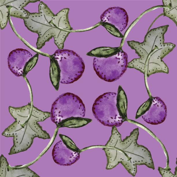 葡萄无缝图案重复瓷砖图片下载