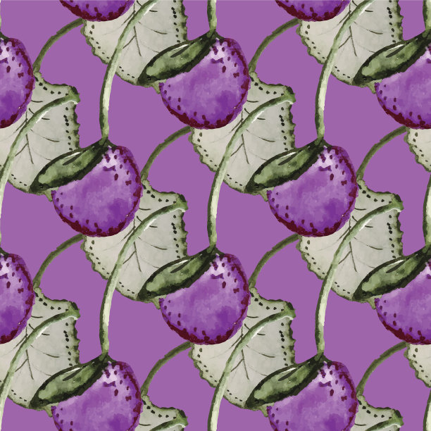 葡萄无缝图案重复瓷砖图片下载