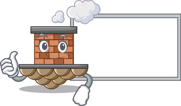 竖大拇指用木板砖砌成烟囱的形状图片下载