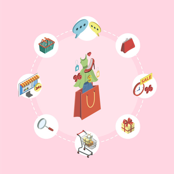 超市网上购物等距信息图表图片下载