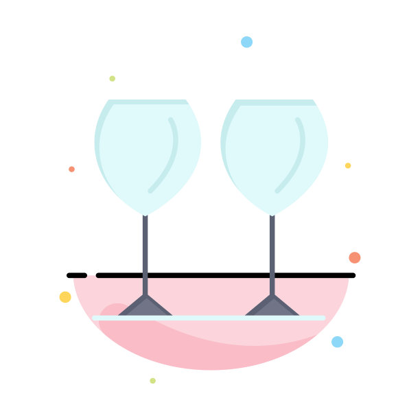 玻璃酒杯饮酒店抽象平色图片下载