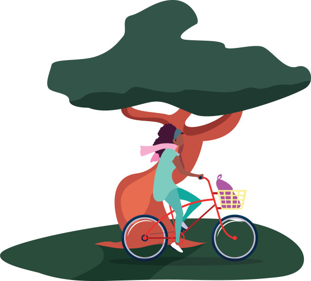人们骑自行车活动形象图片下载