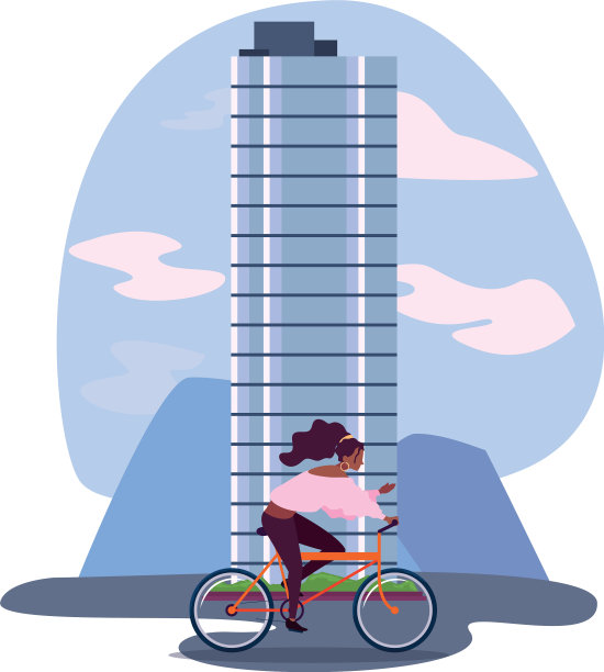 人们骑自行车活动形象图片下载