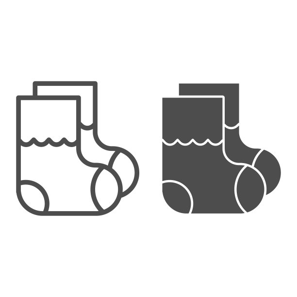 孩子袜线和字形图标松袜图片下载