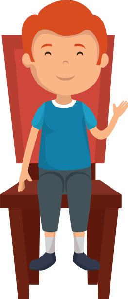 可爱的小男孩在椅子上的角色图片下载