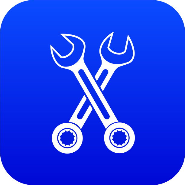十字扳手图标数字蓝色图片下载