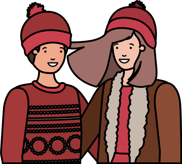 与冬季服装头像的情侣图片下载