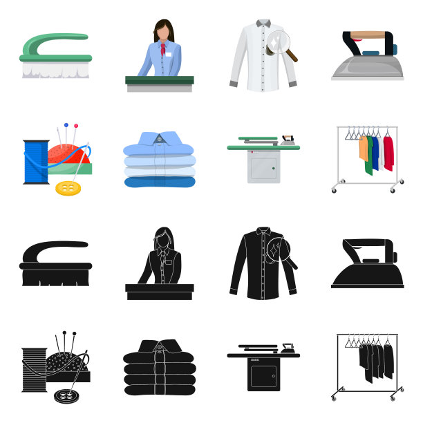 隔离对象的洗衣和清洁图标图片下载